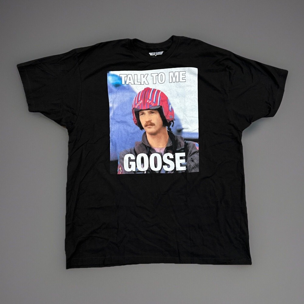 Top Gun T-Shirt Mens 2XL "Talk To Me Goose" Graphic Print Tee Black Movie